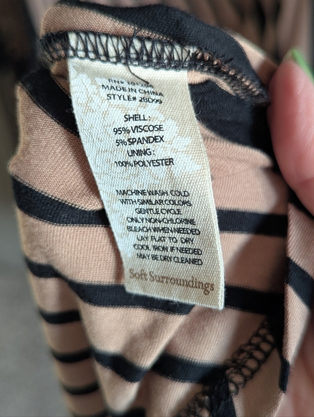 Soft Surroundings Black and Beige Striped Maxi Dress - Picture 5 of 6